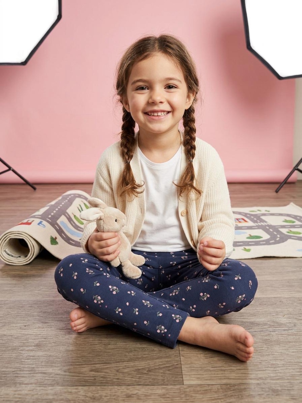 Joe Fresh Navy Floral Print Kids Leggings